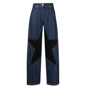 Msgm star patch wide leg jeans